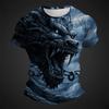 3D Printed Cool Chinese Dragon Pattern T Shirt For Men Summer O-Neck Loose Tops Short Sleeve Tees Casual Mythical Animal Tees