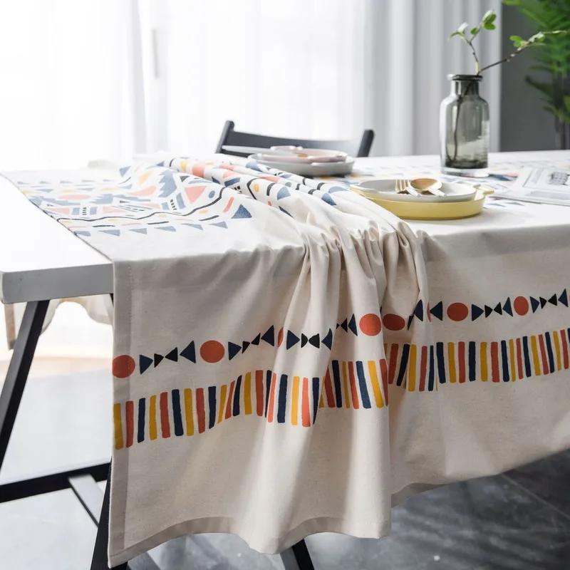 Nuovissima Copertura Tovaglia di Alta Qualità 1 Pz Cotone Lino Stampato da Pranzo Pizzo Tovaglia per Cucina Decorazione Casa