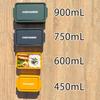OSK CONTAINER Bento Navy with Made In Dishwasher and Microwave Stain Locking and Suitable for Small and Students Box, 750ml, Blue, Dividers, Japan,