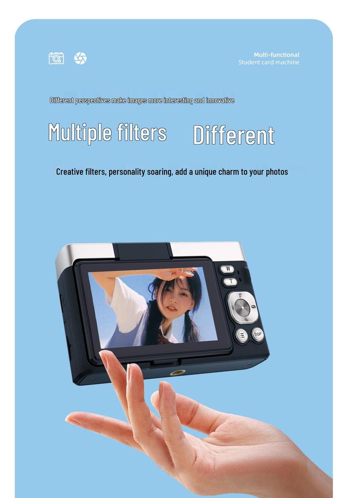 Retro 5K HD Portable Campus Camera with 9400W Pixel for Digital Video Shooting