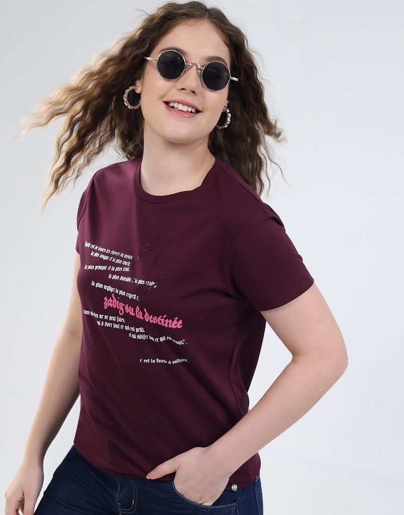 MONTE CARLO Damen Rundhals-Oberteil mit halbem Ärmel