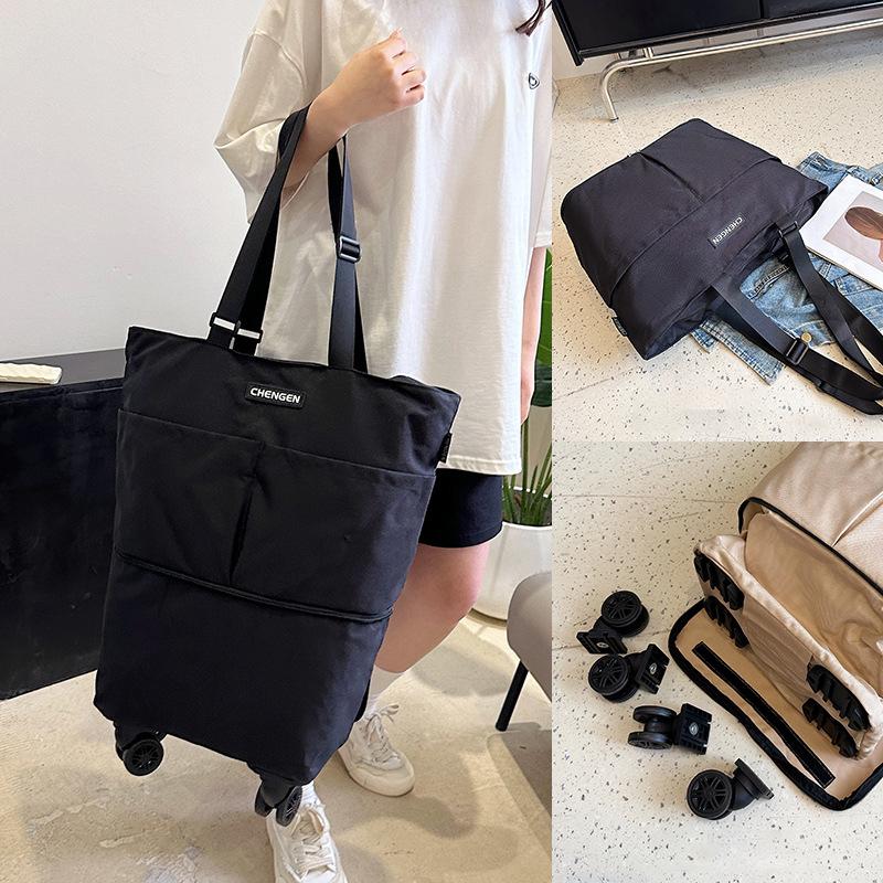 Foldable Portable Large-capacity 360-degree Wheel Travel Bag For Supermarket Shopping Hand-carry Luggage Bag For Shopping And Grocery Trips