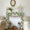 Easter Garland Artificial Spring Greenery Garland with Pastel Eggs Carrots Flowers for Farmhouse Indoor Mantle Fireplace Home Decor