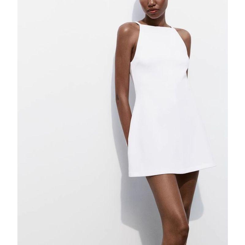 Spring New Women clothes Elegant Commuter Style Sweet Slim fit Double-sided Cloth Hanging Collar Dress 3253362