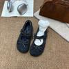 2025 Autumn and Winter New Round Head Bow Velvet Thick-soled Warm Women's Cotton Shoes Fashion Women's Single Shoes