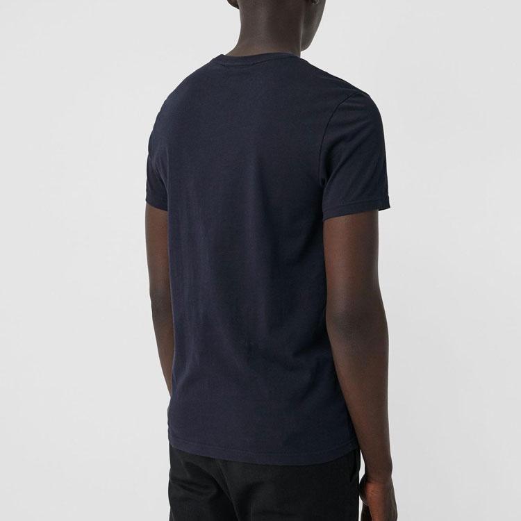 Burberry SS21 Casual Logo Short Sleeve Unisex Navy Blue 80040541