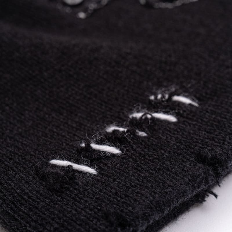 BLACKBLOND Ręcznie szyta czapka beanie z logo graffiti BBD (czarny)