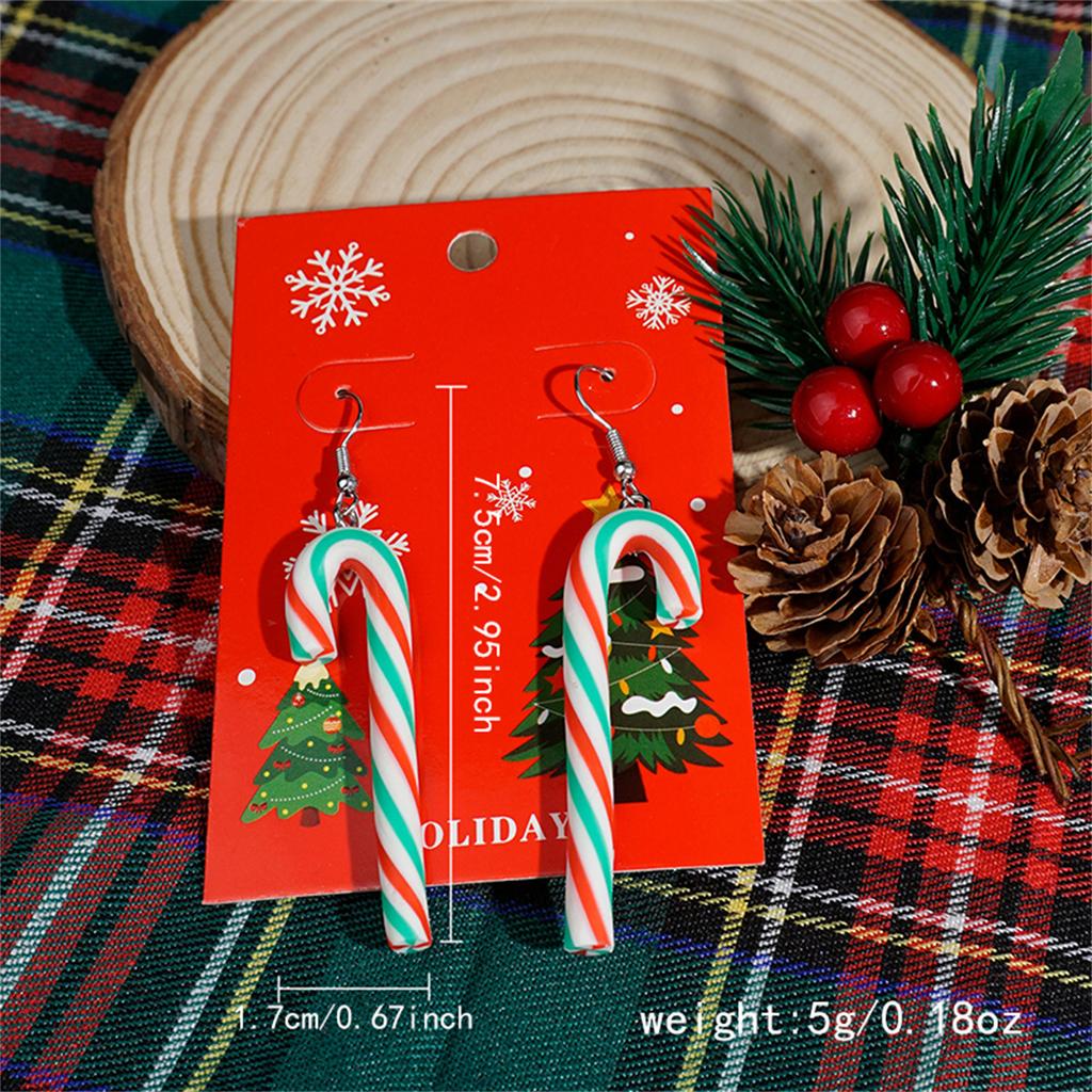 Fashion Green Hairball Christmas Tree Drop Earrings For Women Xmas Bowknot Bells Deer Santa Claus Earring Festival Party Jewelry