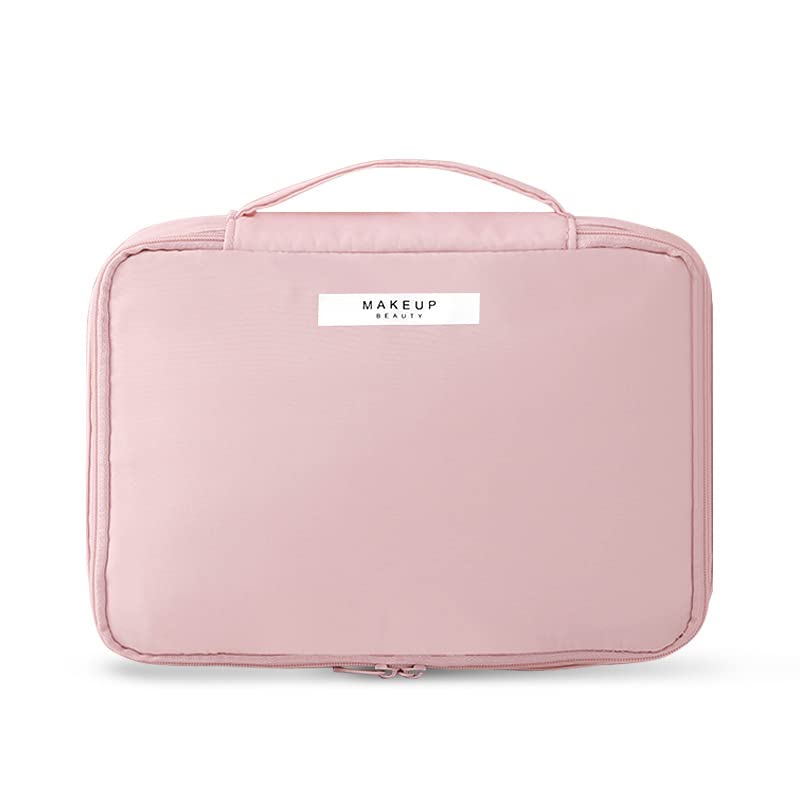 Brotevity Makeup Scandinavian Large Waterproof Vanity Pouch for Perfect for Business and Pink Pouch, Simplicity, Capacity, Fabric, Stain-Resistant,