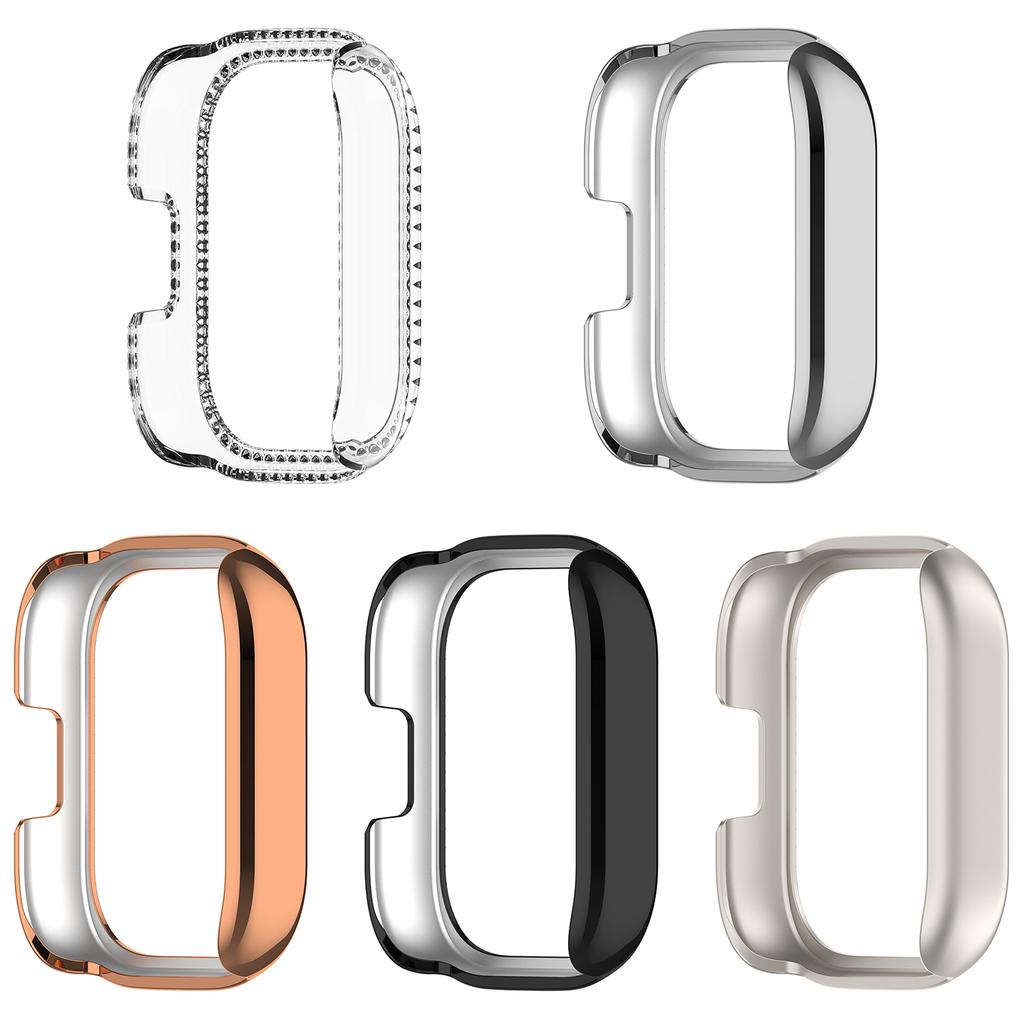 For Xiaomi Redmi Watch 5 Lite Watch Case Rhinestone Decor Hollow Electroplating PC Watch Cover