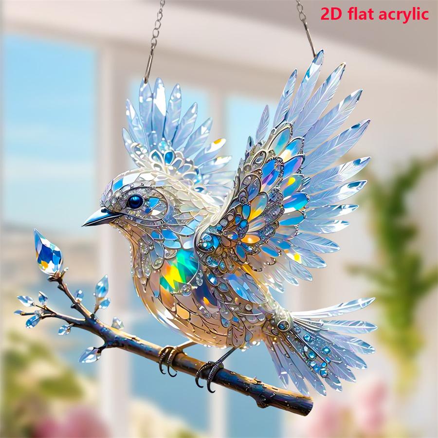 1PC Beautiful Bird-Style Ornament Living Room & Garden Hanging Decoration Holiday Scene Decorative Ornament Acrylic Material