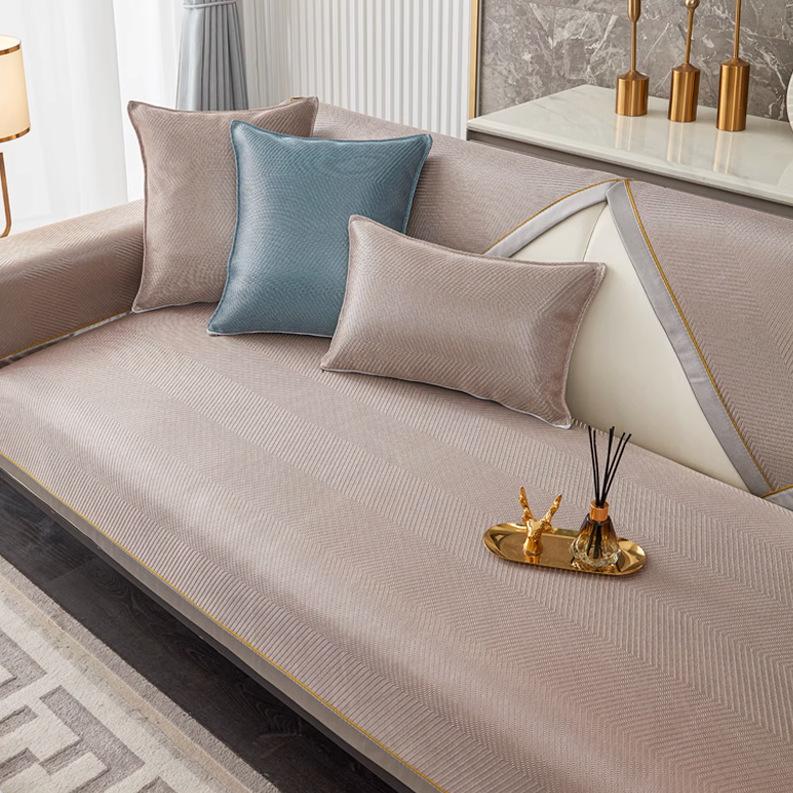 Summer Ice Silk Sofa Cushion  Mat Sofa Cover Washable Machine Washable Ice Rattan Sofa Towel Sofa Cool Cushion