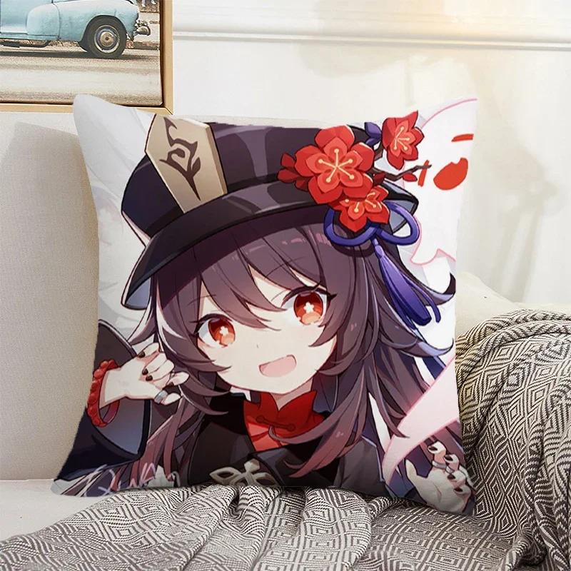 Genshin Impact Cushion Cover 45*45 Pillow Covers Decorative Sofa Cushions Pillowcase  Pillows Decor Home Pillowcases