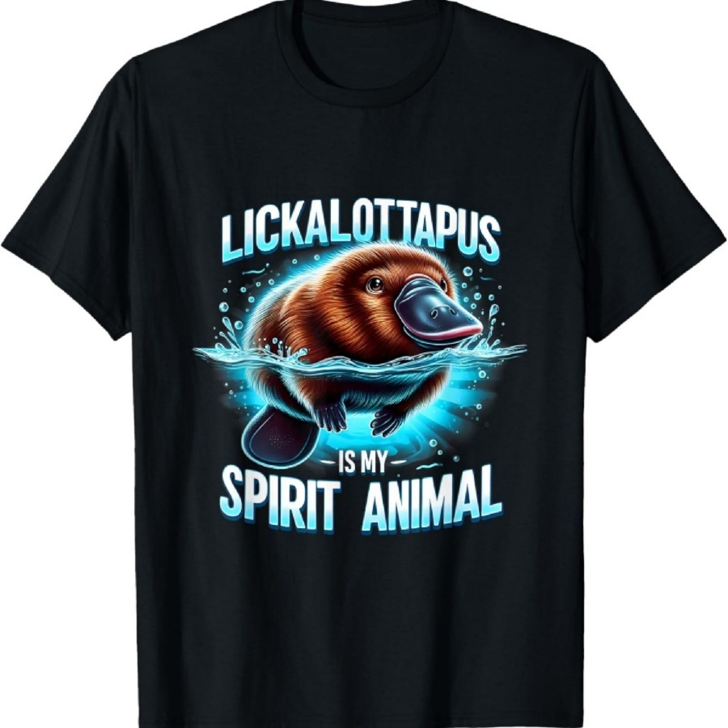 Animal Lovers Lickalottapus Funny Spirit Animal Apparel T-Shirt S