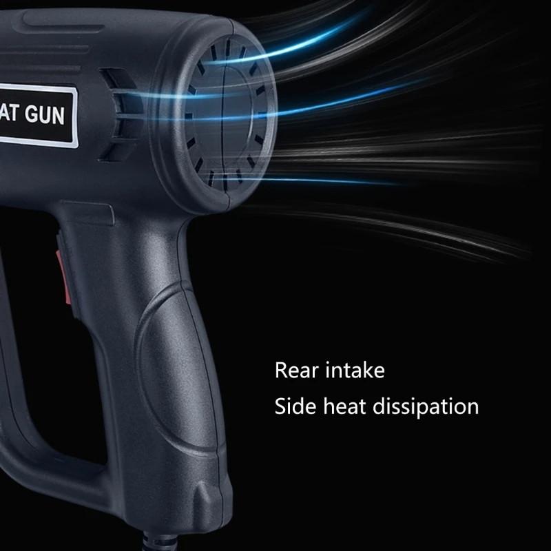2000W High Power Heat Gun Professional Hot Air Gun Adjustable Temperature 60-600 ℃ DIY Heat Shrink Wrapping Tool