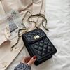 Mobile Phone Bags  Rhombus Chain Shoulder Cross Body Cellphone Sling Bag