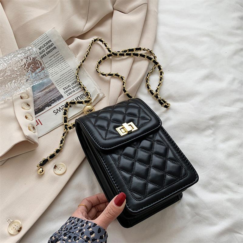 Mobile Phone Bags  Rhombus Chain Shoulder Cross Body Cellphone Sling Bag