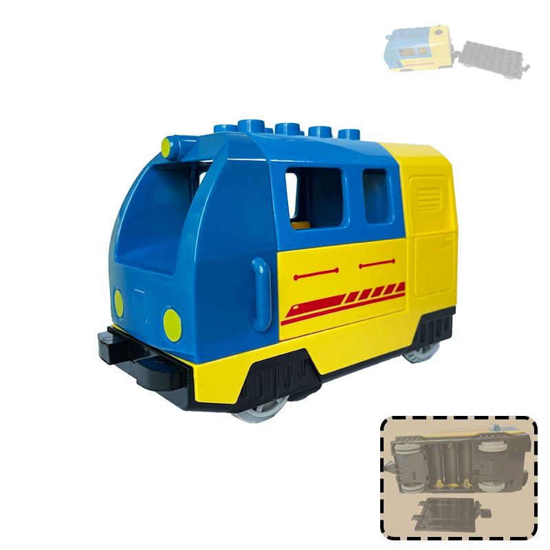 Non-Toxic Big Size Building Blocks Compatible Train Sets Diy Railway Track Assemble Interactive Educational Bricks Toys For Children Gift