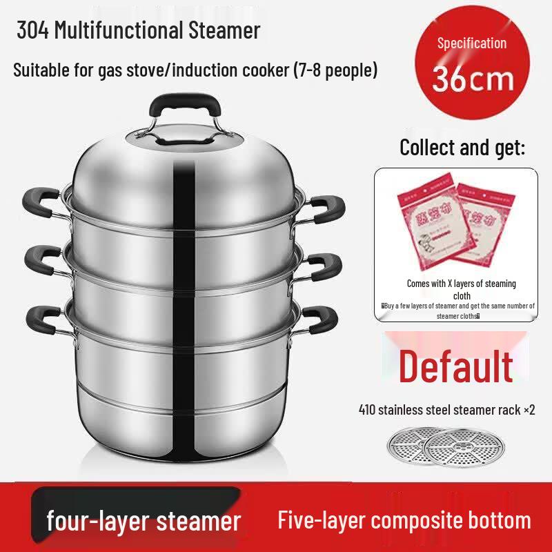 QIWEY 304 Stainless Steel Thickened Steamer Pot