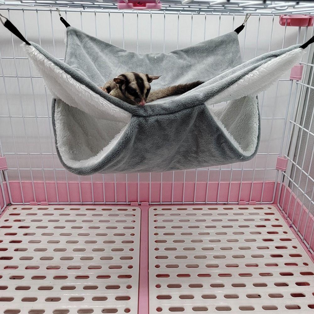 Teplé hnízdo pro křečka, dvouvrstvý spací pytel pro křečka, domeček do klece pro potkana, pro potkana, veverku, křečka