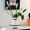 Ceramic Vase Geometric Black and White Stripes Flower Vase Floral Arrangement Accessories Home Decoration Accessories