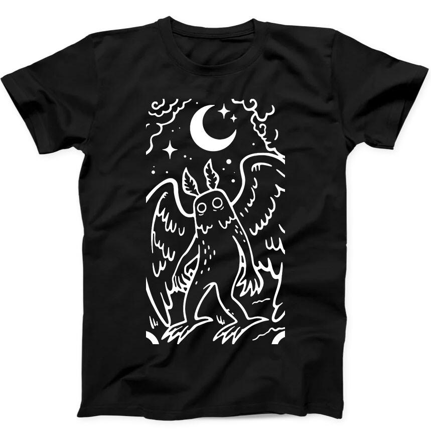 

Человек-мотылёк Странный Необычный Криптид Криптозоология Подарок Футболка Черная Футболка 58 3XL