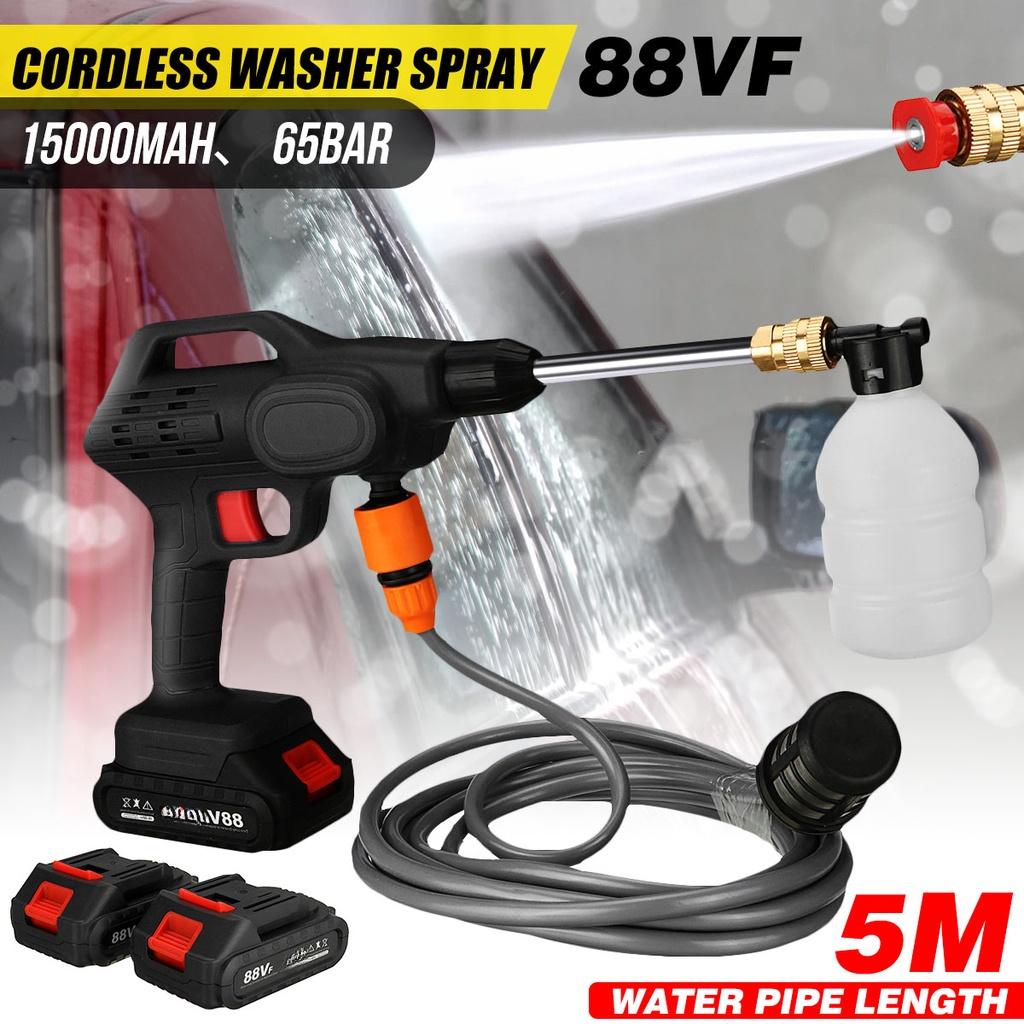 1500W Cordless High Pressure Car Washer Portable Spray Water Nozzle Cleaning Machine for 88VF Battery