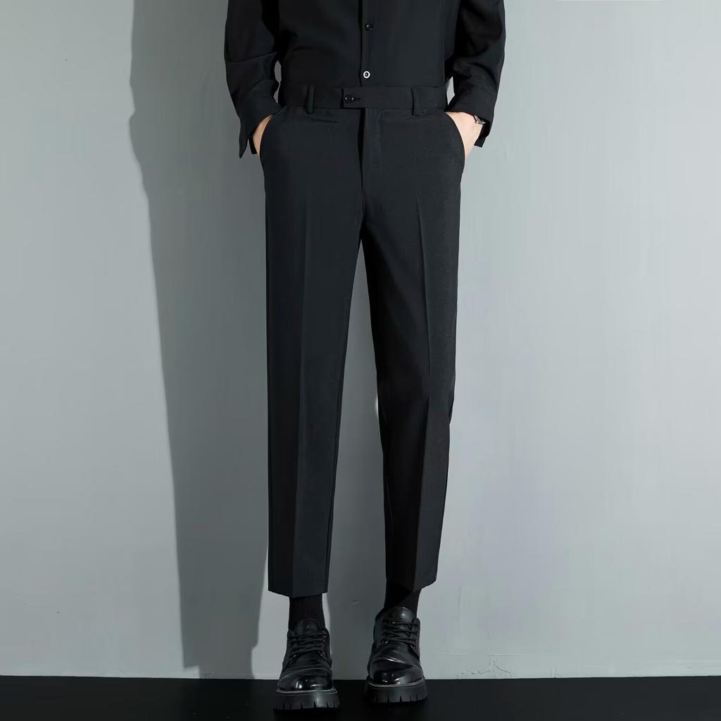 Fashion spring new small trousers men's nine-point slim-fit straight casual pants men's business dress suit pants