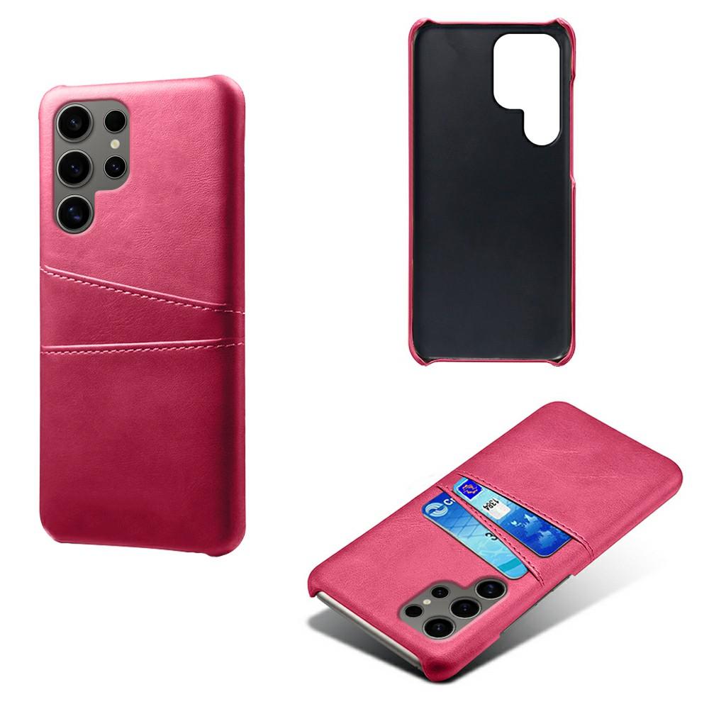 For Samsung Galaxy S25 Ultra Case Dual Card Slots PU Leather+Hard PC Phone Cover