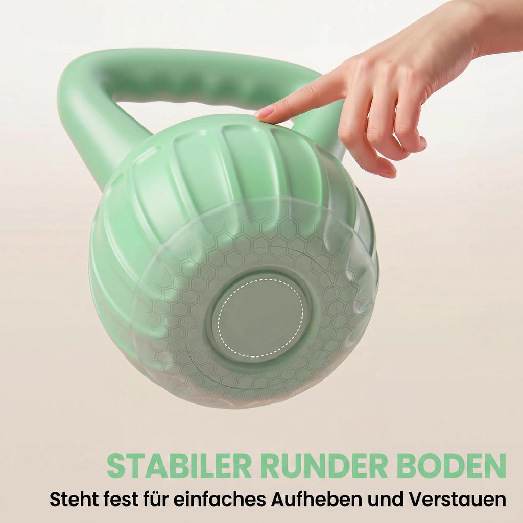 Kettlebell 6 kg Weight Dumbbell Filled with Sand for Beginners Home Strength Training 17 x 17 x 23 cm Green