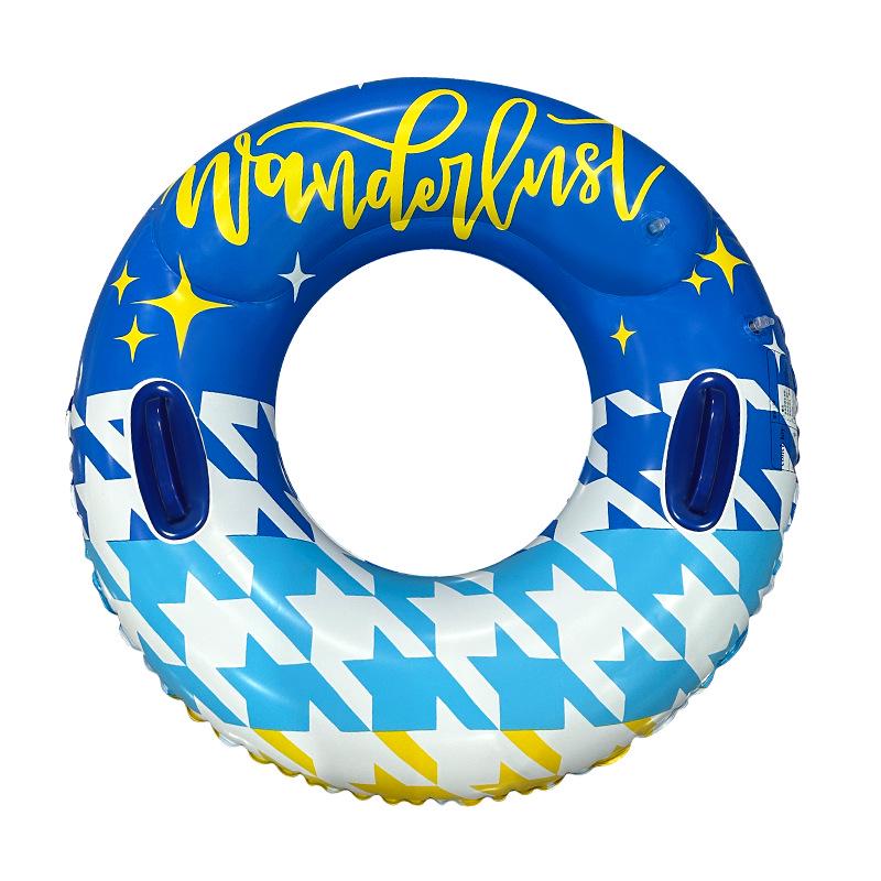Inflatable Starry Sky Sequin Swimming Ring for Women - Thickened, Eco-friendly PVC