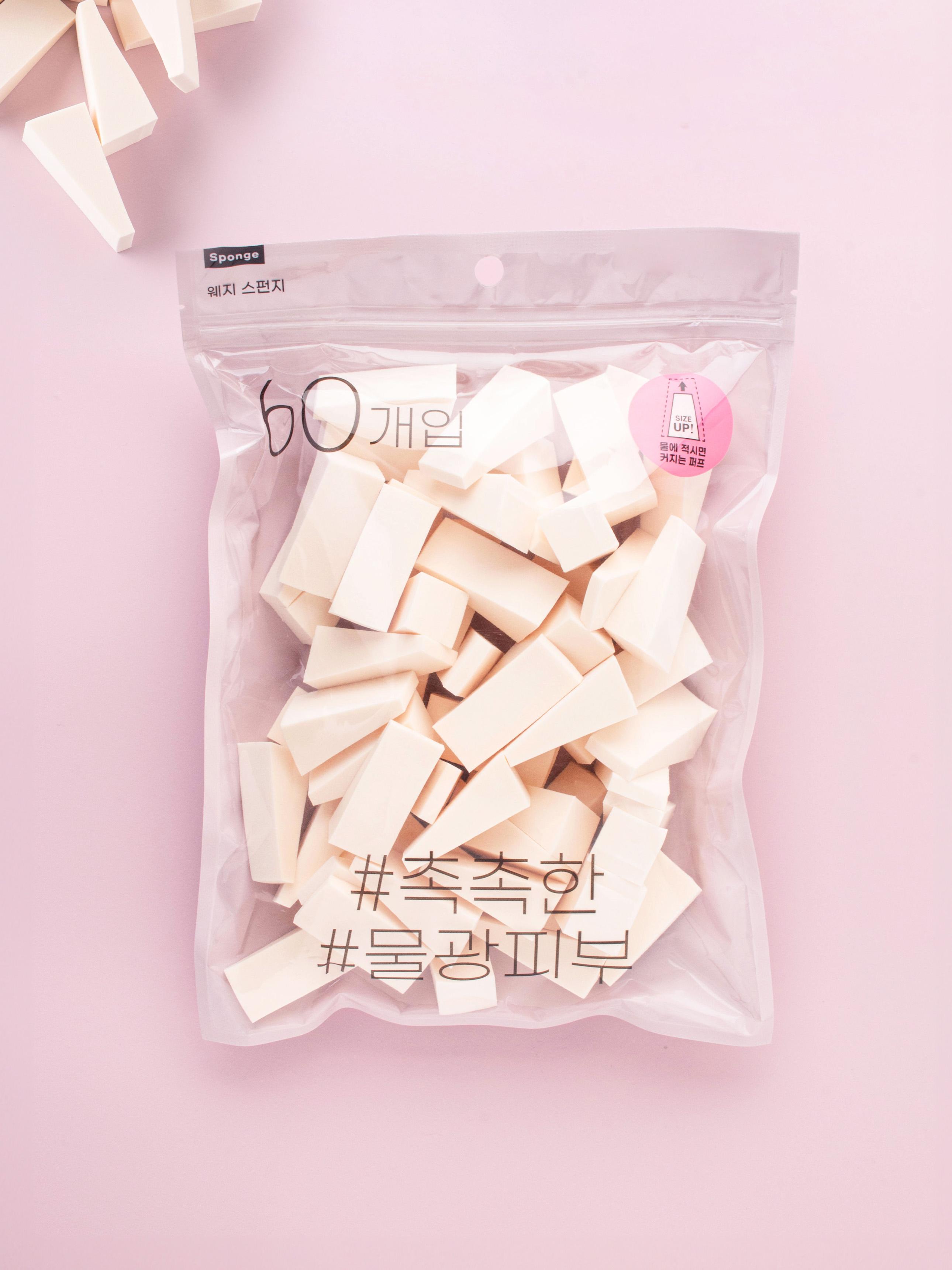 PU Triangular Makeup Sponge Set (60 Pieces) 1ea