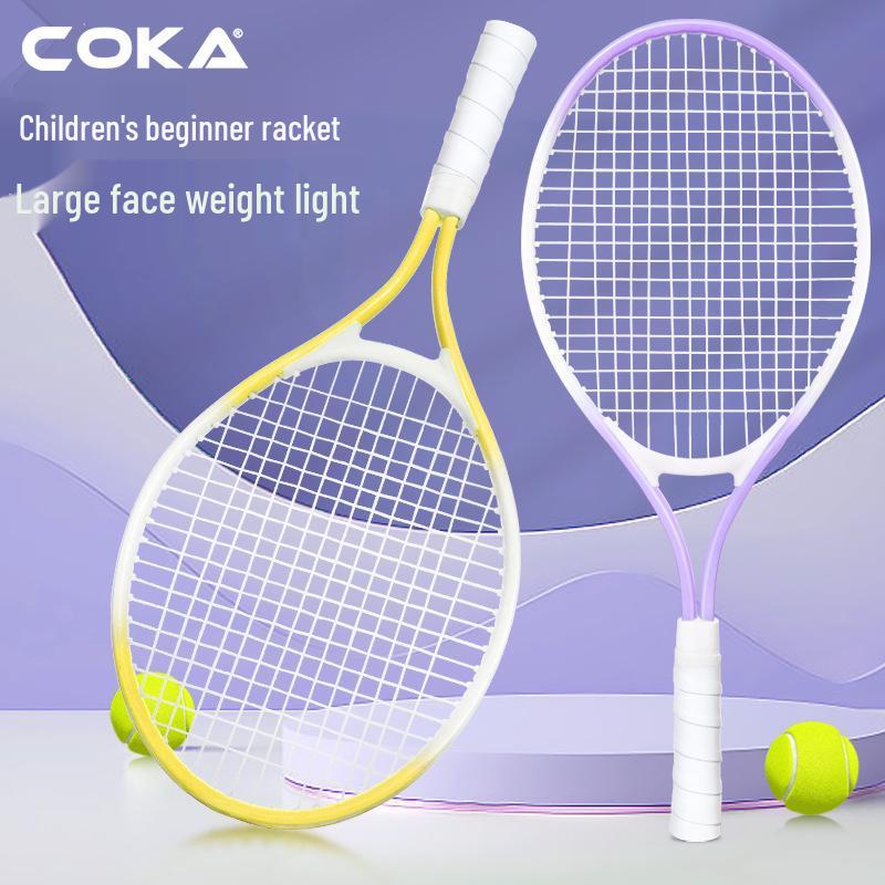 21-Inch Beginner Kids' Tennis Racket - Durable Macaron-Colored Iron Alloy