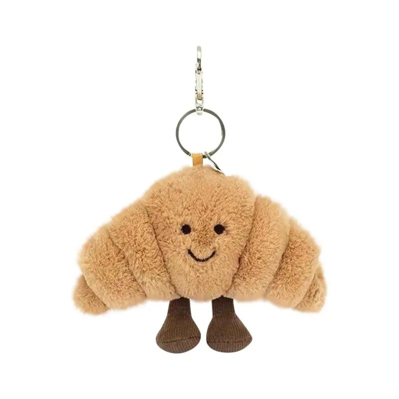 Adorable Croissant Bag Charm Keychain Perfect Novelty Gift for Food Lovers Cute Accessory for Bags and Mobile Phones