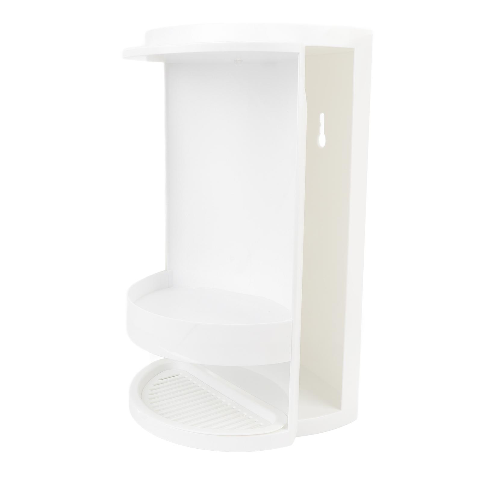 

Bathroom Corner Storage Shelf PP 2 Tier 360 Degree Rotating Bathroom Countertop Organizer Skincare Cosmetic Storage білий
