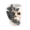 Realistisches Totenkopf-Dekor Gotischer Stifthalter, Gruselige Schmetterlings-Make-up-Pinsel Halloween-Themen-Schreibtisch-Organizer, Schreibtisch-Stiftebecher für Home Office