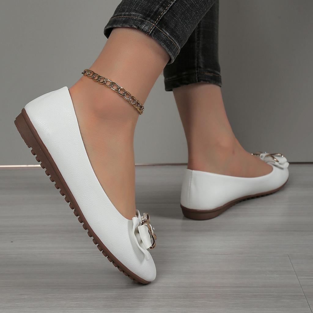 2024 Fashion Casual Lofers Women's Flat Shoes Ladies Elegant Butterfly-Knot Comfortable Shoes Women Soft Classic Office Shoes
