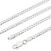 Sears Curb Chain 925 55cm Necklace, 6-Sided Cut, Silver, Silver, 2.9mm Wide,