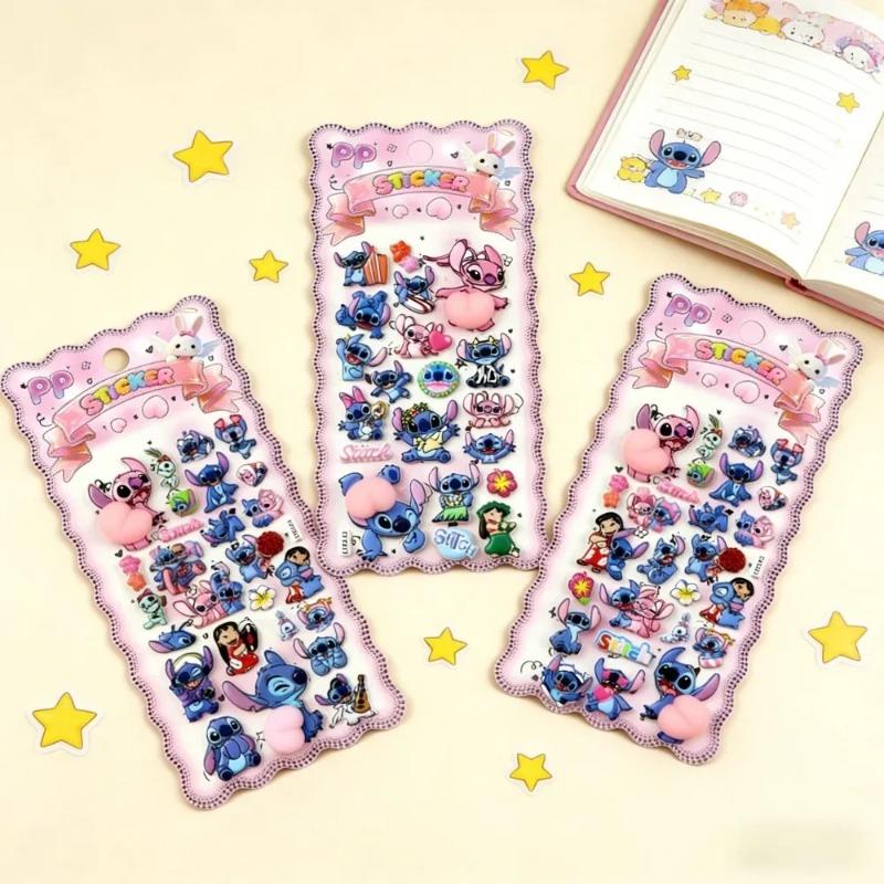 Stitch Soft Pinched Happy Buttocks Sticker Children's Decompression 3D Bubble Sticker Phone Case Decoration Sticker