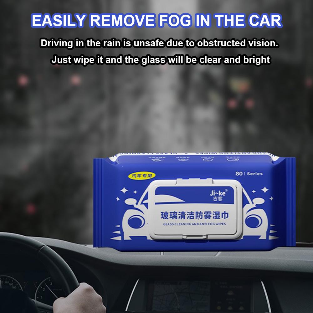 1/4PCs Car Glass Clean Wipes Anti-Fog Cleaning Tissues for Clear Vision Oil Stains Removal Dust Cleaner for Windows Windshields