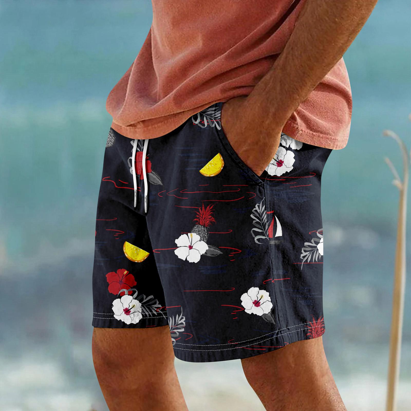 

Мужские спортивные хлопковые льняные повседневные свободные шорты Повседневные пижамы с карманами для бега Брюки L чёрный