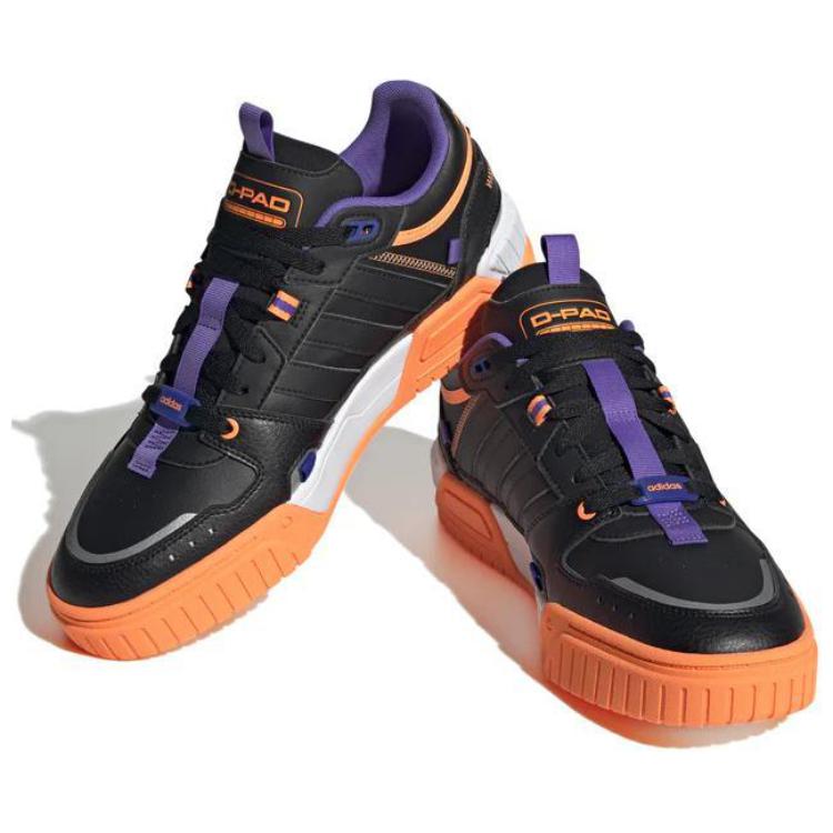 Adidas Neo D-Pad Lifestyle Comfortable Non-Slip Wear-Resistant Lightweight Low-Top Skate Shoes Unisex Sneakers Black White Orange HQ4233
