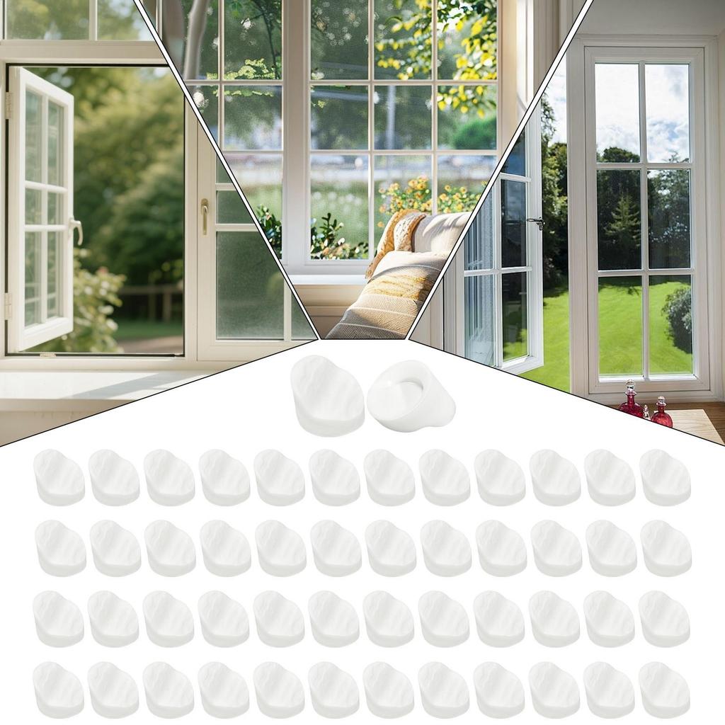 Door Screw Hole Plugs 50 Pieces White Door Window End Caps Screw Hole Frame Plugs Cover For Door Window Cabinets Fences Tables
