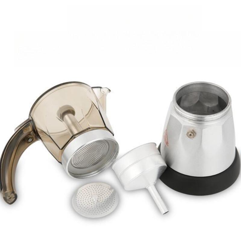 150ML/300ML Home Office Electric Coffee Pot Portable Aluminum Electric Mocha Kettle Large Capacity Italian Coffee Machine