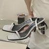 Eilyken Summer Elegant Open Toe Women Sandals Buckle Strap Square High Heels Party Dress Ladies Shoes