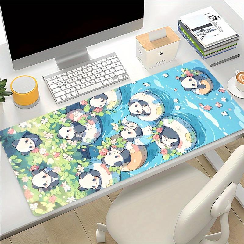 Cute Anime Panda Large Mouse Pad Computer Kawaii Keyboard Pad Desk Mat Non-Slip Mousepad Table Accessories Work Game Office Home