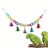 Parrot Toys Bird Suspension Bridge Bird Cage Swing Toy With Bell Pet Supplies Random Color