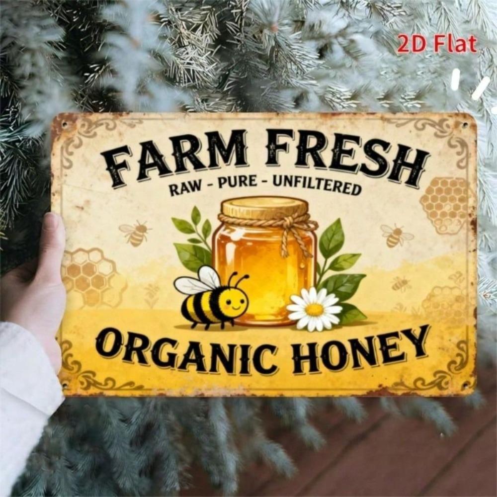 Fresh Honey Metal Wall Sign Bar Decor Tin Plate Poster