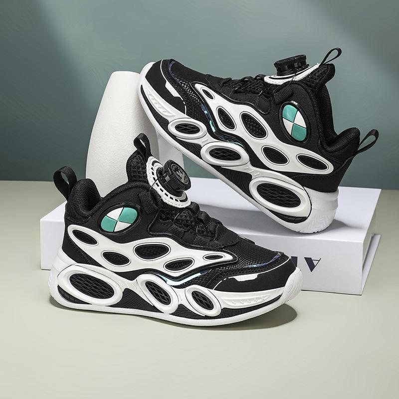 Boys' sports shoes cushioning running shoes 2025 spring and autumn new leather surface middle and older children's comfortable casual shoes knob shoes