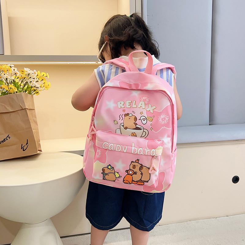 Capybara Childrens Cartoon Backpack With Lightweight Design For Kindergarten Students